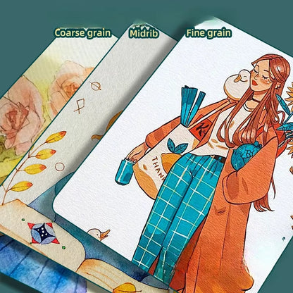 Portable Watercolor Postcard Book | 4"x6" | 300 GSM Cotton Paper, Medium Rough Grain | 24 Sheets