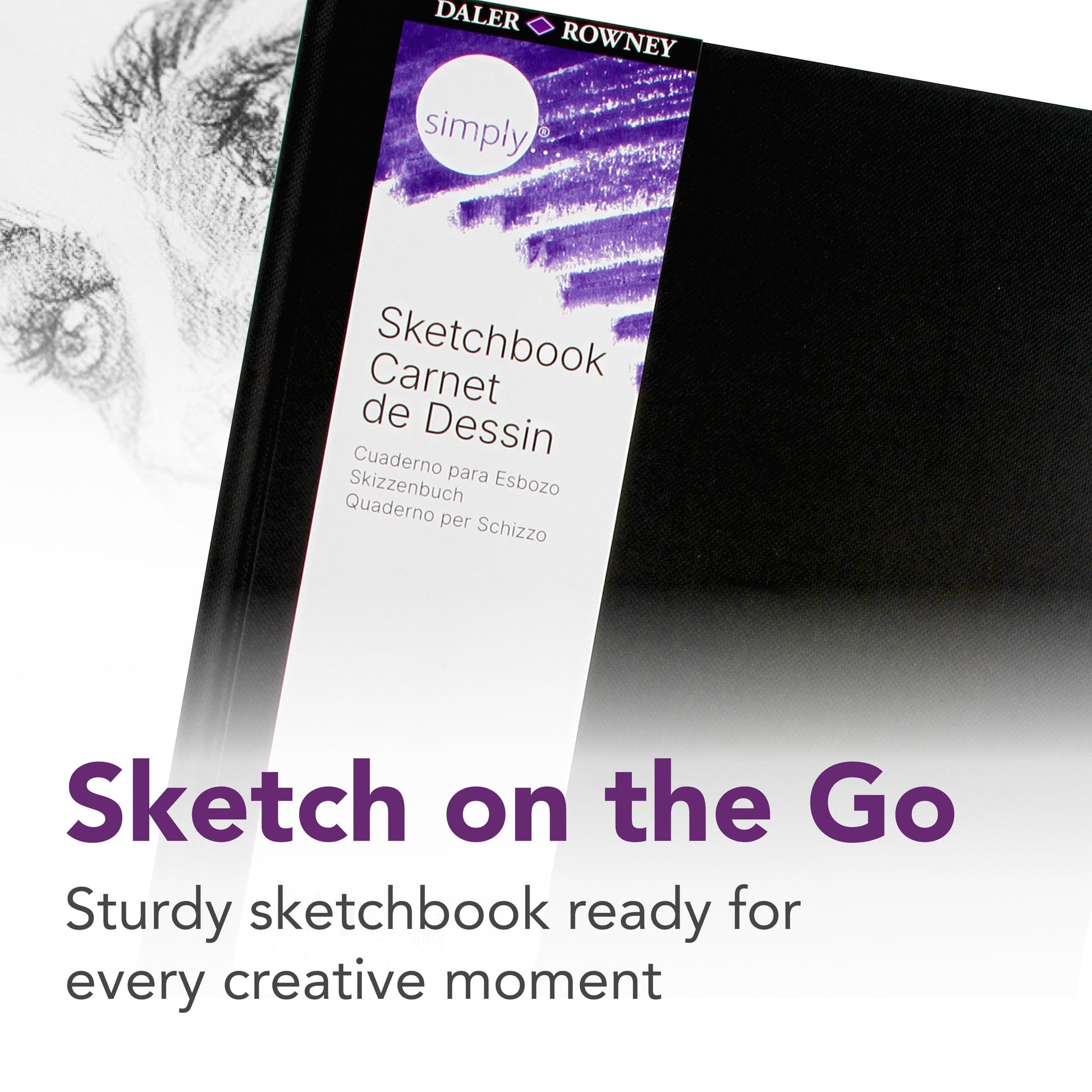 Simply Sketchbook,  Soft White Pages, Hardcover, 110 Sheets, 4" x 6" | 100G Paper