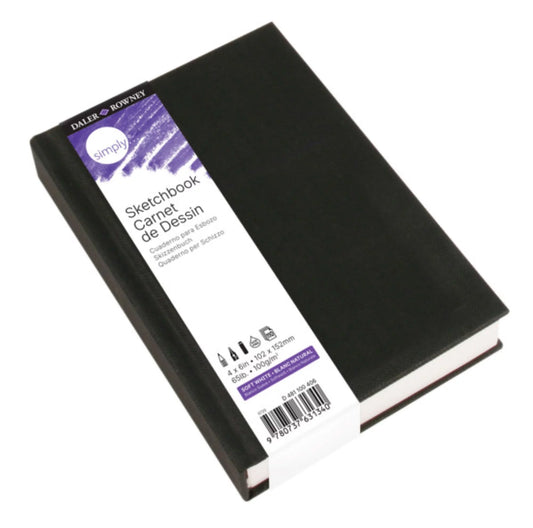 Simply Sketchbook,  Soft White Pages, Hardcover, 110 Sheets, 4" x 6" | 100G Paper