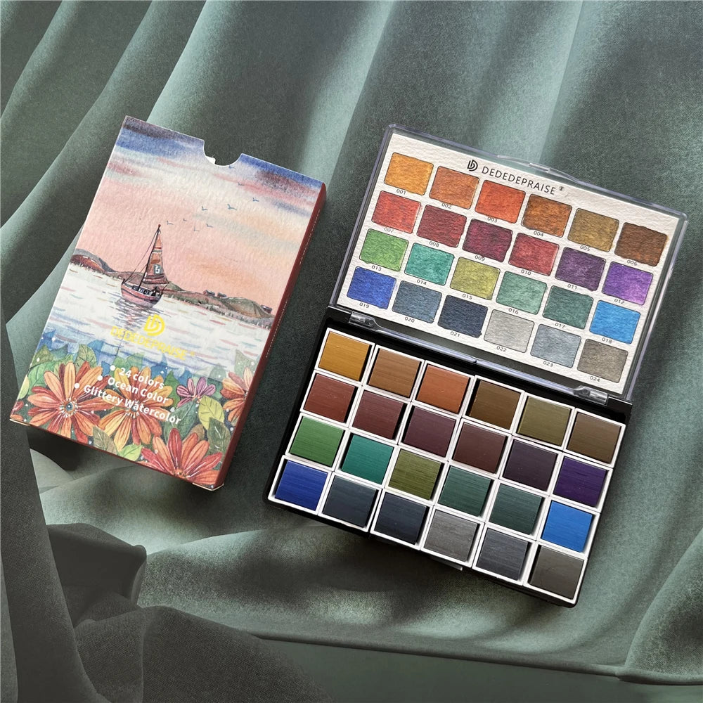 Soft Nature Tone 24-Piece Professional Watercolor Set