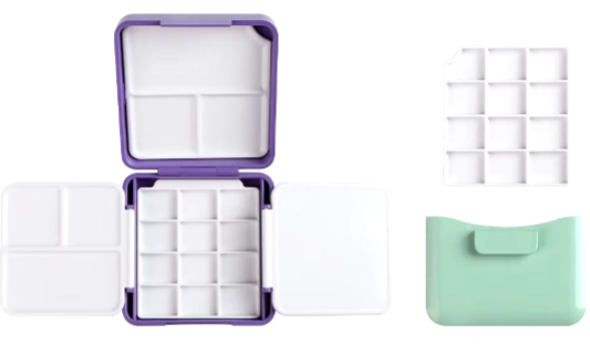 Travel Plastic Painting Box with Storage Case | Empty palette