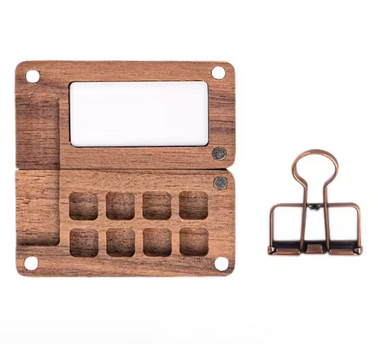 Mini Wooden Walnut  Paint Palette 8 Grid | Empty Palette